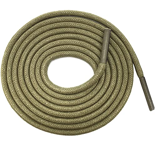 YFINE 39 Inch Round Waxed Dress Shoes Shoelaces Boots Shoe Laces Army Green (2 Pair)