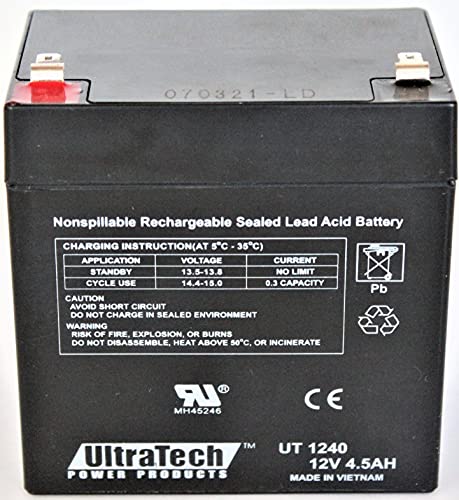 UltraTech UT-1240 / UT-1250-F1 12V, 4.5Ah Sealed Lead Acid Alarm Battery UT1240 UT-1250-F1 ISO9001