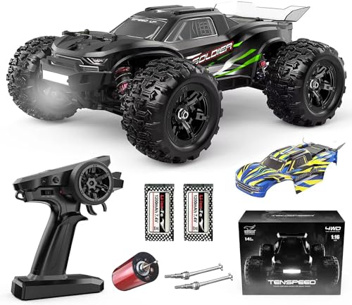 WIAORCHI 1:16 RTR Brushless High Speed RC Cars for Adults, Max 42mph Hobby Electric Off-Road Jumping RC Monster Trucks, Oil Filled Shocks Remote Control Car with 2 Batteries for Boys