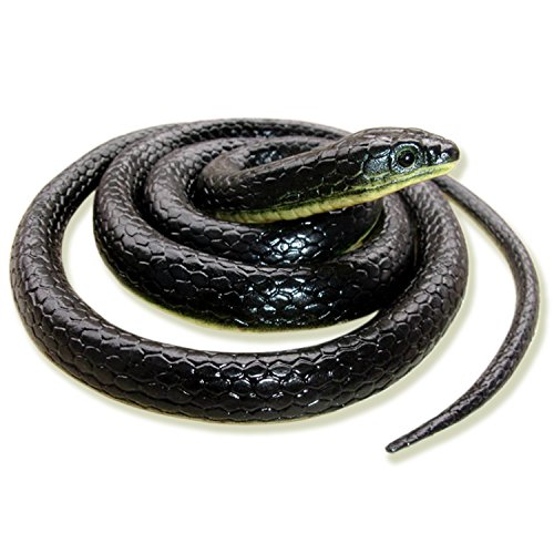 Homdipoo Realistic Fake Rubber Snake Toys Black That Look Real Prank Stuff Cobra 49 Inch Long