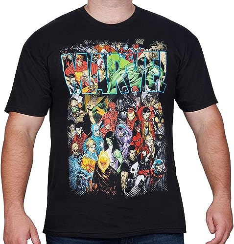 Marvel mens Marvel Team Ups Group Shot T-shirt novelty t shirts, Black, X-Large US