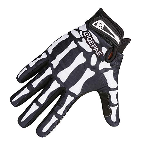 Azarxis Adjustable Lightweight Skeleton Gloves, Anti-Slip Skull Gloves Breathable Sports Gloves for Men Women Cycling, Biking, Workout Motorcycle (Black, M)