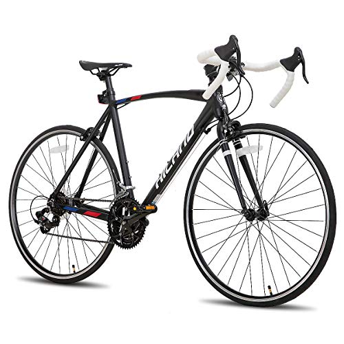 Hiland Road Bike 700c Racing Bike City Commuter Bicycle with 14 Speeds Drivetrain 50cm Black