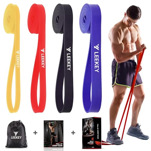 LEEKEY Resistance Band Set, Pull Up Assist Bands - Stretch Resistance Band Exercise Bands-Mobility Band Powerlifting Bands for Resistance Training, Physical Therapy（Varicoloured）