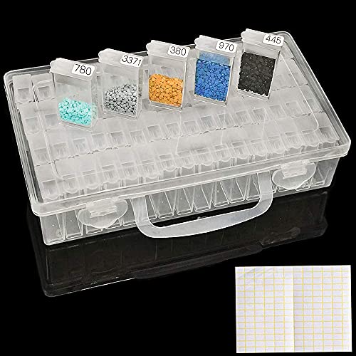 ARTDOT Diamond Painting Storage Containers, Diamond Art Portable Bead Storage Organizer 64 Gird Diamond Painting Accessories (Storage Box)