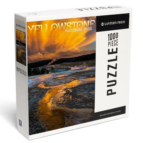 Lantern Press 1000 Piece Jigsaw Puzzle, Yellowstone National Park, Yellow Sky