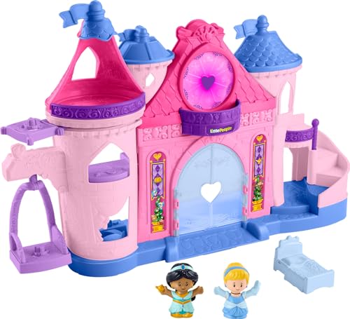 Fisher-Price Little People Toddler Playset Disney Princess Magical Lights & Dancing Castle Musical Toy with 2 Figures for Ages 18+ Months
