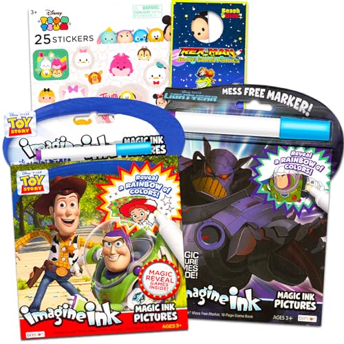 Bendon Disney Toy Story Lightyear Imagine Ink Coloring Book Set Kids, Toddlers - 2 Toy Story Mess-Free Activity Books with Stickers, and More (Toy Story Lightyear Party Favors)