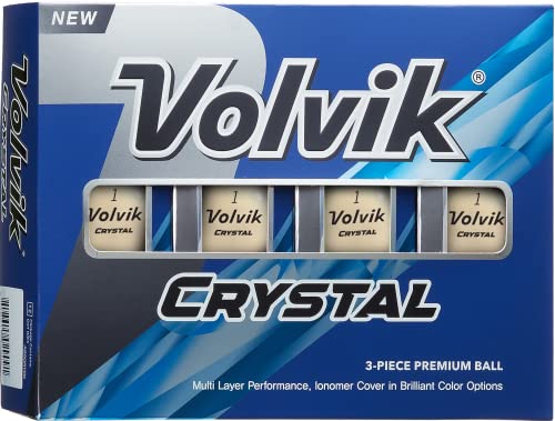Volvik New Crystal Golf Balls: White, Dozen