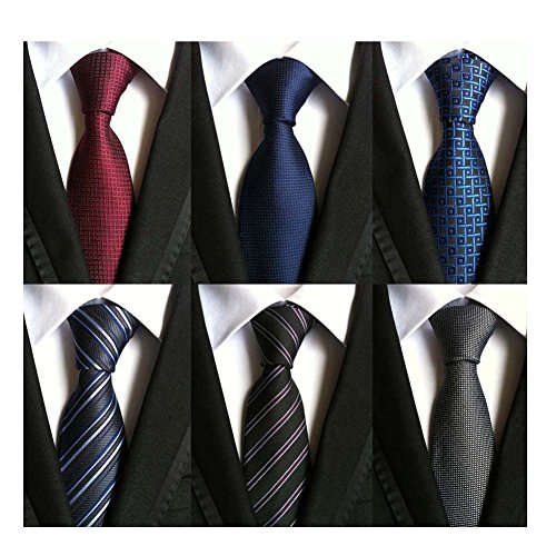 WeiShang Lot 6 PCS Classic Men's Tie Necktie Woven JACQUARD Neck Ties
