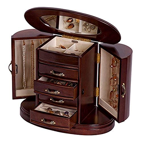 Mele & Co. Heloise Wooden Jewelry Box, Ring, Necklace, and Earring Organizer