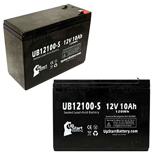 2 Pack UB12100-S 12V 10Ah Battery Sealed Lead Acid SLA Replacement for Schwinn Stealth 1000, ST1000, S500, S400, S350, S600, S180 Electric Scooter Battery, 12 Volt 10 Amp Hour Batteries, AGM, 24V