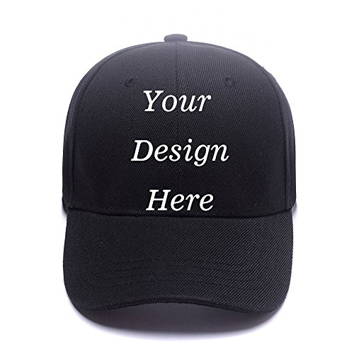 Shop&Three Customized Adjustable Baseball Cap,Unisex Personalized Trucker Hats,Cowboy Hat Black