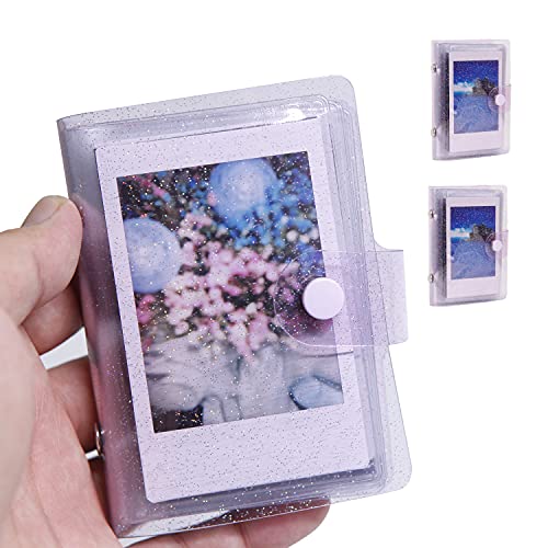 2Packs 36 Pockets Mini Photo Album for Fujifilm Instax Mini Instant Film, Polaroid Snap, Z2300, SocialMatic Instant Cameras & Zip Instant Printer (purple)