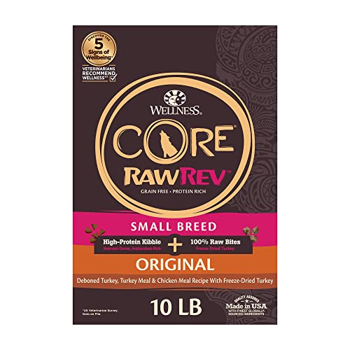 Wellness CORE RawRev Grain-Free Dry Small Dog Food, Natural Ingredients, Made in USA with Real Freeze-Dried Meat (Adult, Small Breed, 10 lbs)