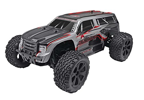 Redcat Racing Blackout XTE 1/10 Scale Electric Monster Truck with Waterproof Electronics, Silver/Red SUV, Blackout-XTE-SILVERSUV