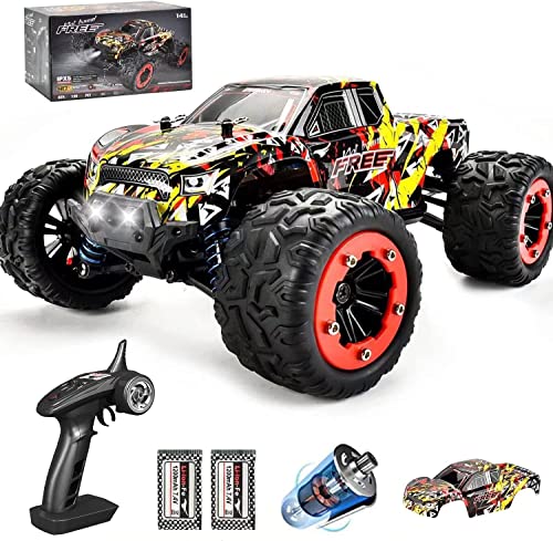 WIAORCHI 1:18 Scale 40+km/h High Speed Remote Control Car, 4x4 Waterproof Off Road RC Cars, Fast 2.4GHz All Terrain Toy Trucks Gifts for Boys and Adults, 2 Batteries for 40mins Fun