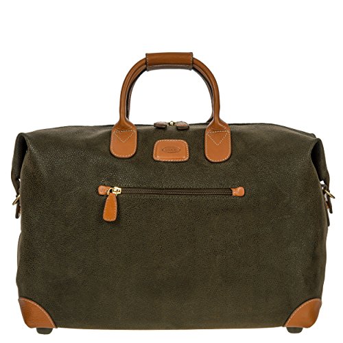 Bric's LIFE 18-Inch Cargo Duffle Bag - Luxury Duffle Bag for Travel - Weekender Bags for Women and Men - Faux Suede - Olive