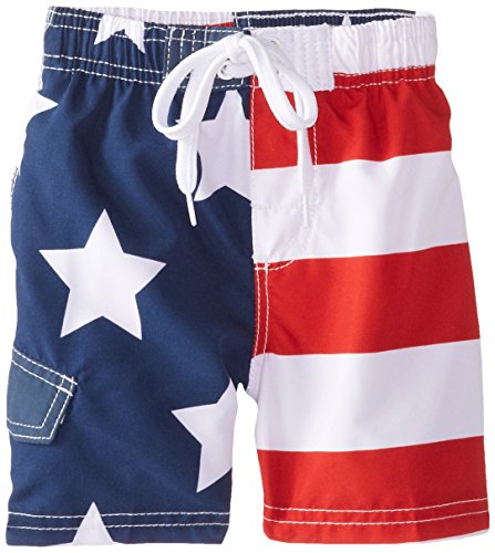 Kanu Surf boys Patriot fashion swim trunks, Flag, 5 6 US