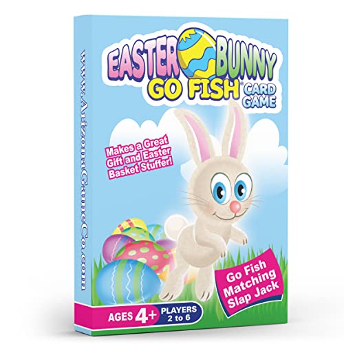 Easter Bunny Go Fish Card Game | Kids Ages 4-9 | Play 3 Fun Games Including Go Fish, Slap Jack & Old Maid Using 1 Deck | an Ideal Easter Gift or Use as Basket Stuffers for Girls & Boys