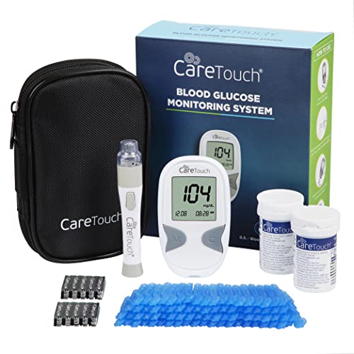 Care Touch Blood Glucose Meter Kit - Diabetes Testing Kit with Glucometer, Test Strips, Lancing Device, Lancets & Travel Case
