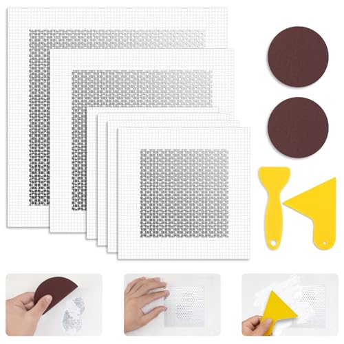 Drywall Repairs Kit, 6 Pieces Wall Patch Kits, 4/6/8 Inch Dry Wall Hole Repair Patch Metal Patch, Quick Fix Extended Self-Adhesive Mesh (6 Pcs)