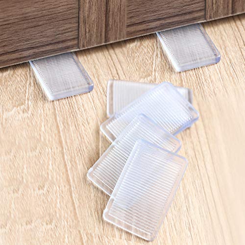 Tahikem 8 Pcs Plastic Clear Table Shims, Level Wedge for Home Furniture, Have Extreme Weight Capacity, Weather Resistant, Levelers for Wobbly Uneven Floors Fixing Toilet Leveling (Transparent)