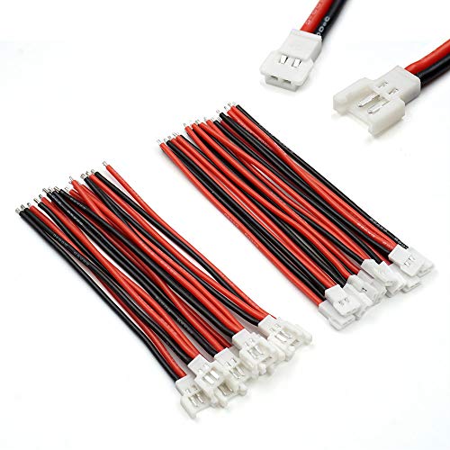 elechawk 10 Pairs 2.0mm Spade 2P Cable 8cm Lead Plug Connector Male and Female for 1S Lipo Battery Charging Drone Syma X5C X5SW SNAPTAIN S5C