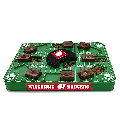 Pets First NCAA Wisconsin Badgers Puzzle Toy, Puzzle Treat Dog Toy, Interactive Dog Treat Toy, Dog Puzzle Fedding Slow Toy