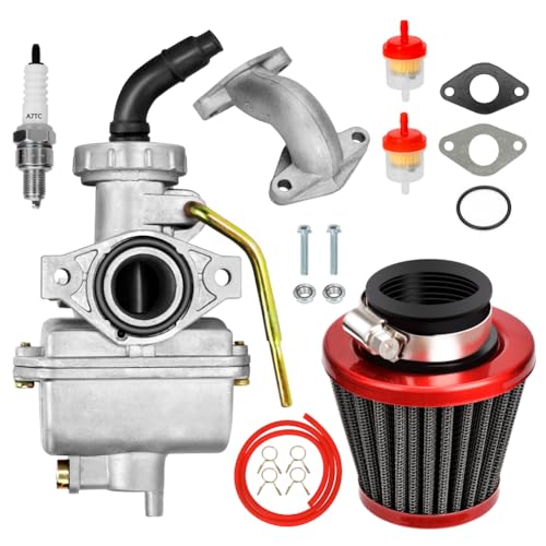 FVRITO PZ20 Carburetor Kit for Tao tao Coolster 125cc 110cc 90cc 70cc 50cc Kazuma Baja Chinese Kids ATV Quad 4 Wheeler SunL NST Roketa Loncin Lifan XR80 CRF70 PW80 4 Stroke Go Kart Pit Dirt Bike Parts