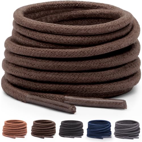 Miscly Shoe Laces for Dress Shoes - Round Oxford Shoelaces for Men - Multiple Lengths and Colors Available (36″, Dark Brown)