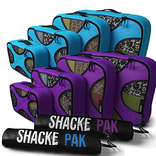 Shacke Pak - 5 Set Packing Cubes with Laundry Bag (Aqua Teal) Pak - 5 Set Packing Cubes with Laundry Bag (Orchid Purple)