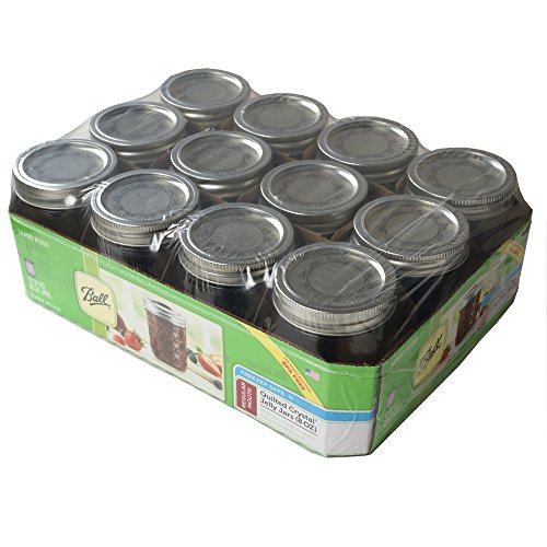 Ball Mason 8oz Quilted Jelly Jars with Lids and Bands, Set of 12