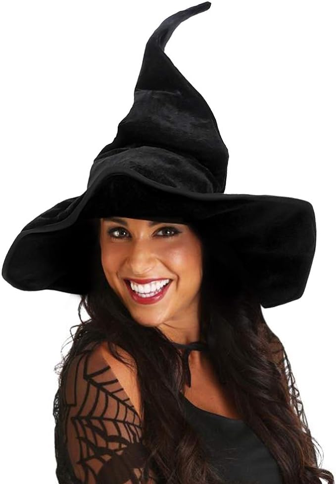 Bcaseruy Black Wicked Witch Hat for Women,Halloween Witch Cap Cosplay Costume Accessory for Party Favor