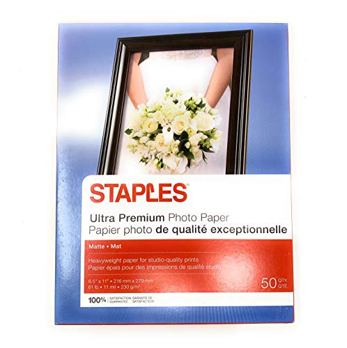 Staples Photo Supreme Paper, 8 1/2' x 11', Double Sided Matte, 50/Pack