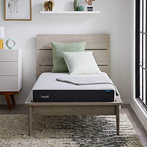 Lucid 6 Inch Memory Foam Mattress - Firm Feel - Gel Infusion - Memory Foam Infused with Bamboo Charcoal - Breathable - CertiPur Certified - Twin