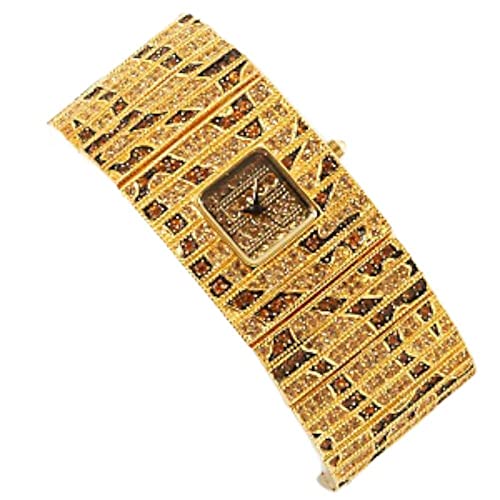 Silver Insanity Limited Edition Couture Watches by Adrienne - Leopard Champagne Great Cats Gold-Tone Watch Bracelet