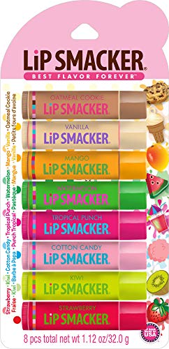 Lip Smacker Holiday Party Pack - 8 Moisturizing Lip Balms, Hydrating & Protecting, Fun Assortment - Vegan - Original Lip Smacker