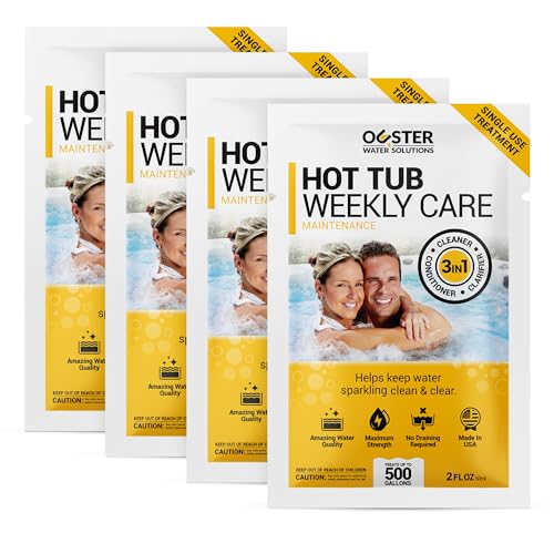Bio Ouster 3in1 Weekly Hot Tub Cleaner, Conditioner, Clarifier - Hot Tub Chemicals, Inflatable Hot Tub Chemicals, Spa Chemicals for Hot Tub, Spa Cleaner Hot Tub Clarifier, Spa Clarifier (4 Week Kit)