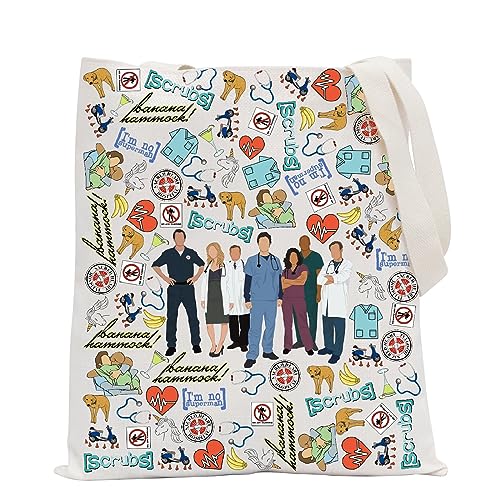 POFULL Medical Comedy Drama Television Show Tote Bag Doctor Nurse Gift For Fan (Scr-ubs Tote Bag)