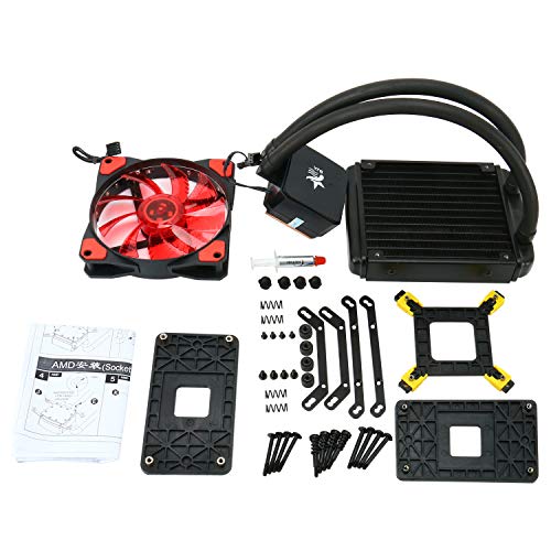 YaeCCC LED Liquid CPU Cooler Water Cooling System Radiator 120mm with Fan for Inter AMD