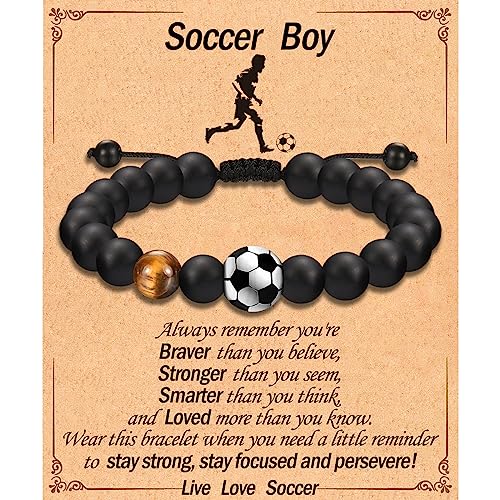 EFVISD Soccer Bracelet for Teenage Boys, Boys Soccer Gifts for Teen Boys Son Grandson Brother Nephew Friend Soccer Players