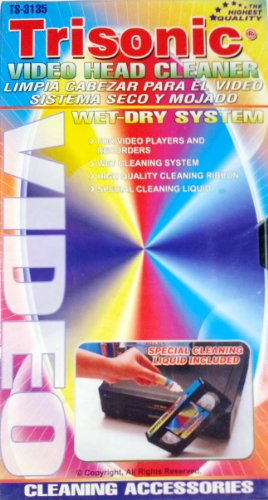 VHS VCR Video Head Cleaner: Cassette, High Quality, Wet / Dry System