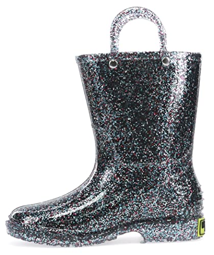 Western Chief Girl's Glitter Waterproof Rain Boot, Multi, 7 Toddler