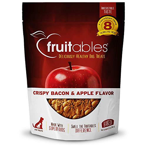 Fruitables Baked Dog Treats – Healthy Low Calorie Pumpkin Treats – Free of Wheat, Corn and Soy – Cripsy Bacon and Apple – 12 Ounces
