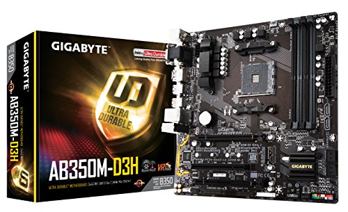 GIGABYTE GA-AB350M-D3H (AMD Ryzen AM4/ B350/ 2 Way CrossFire/ HDMI/ DP/ M.2/ SATA/ USB 3.1 Type-A/ Micro ATX/ DDR4/ Motherboard)