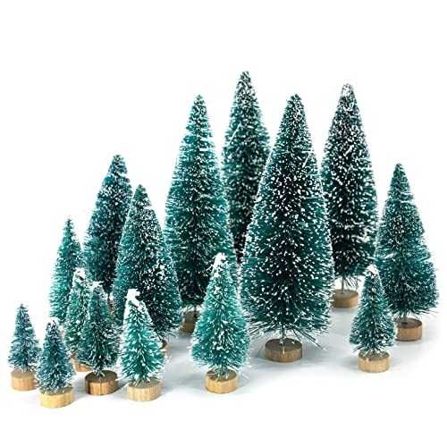 LOVEINUSA 40Pcs Mini Bottle Brush Trees in 5 Sizes for Christmas DIY Table Decorations and Dioramas
