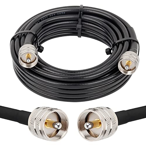 MOOKEERF RG8x Coaxial Cable 25ft,CB Coax Cable 50 Ohm,UHF PL259 Male to Male Low Loss CB Antenna Cable for CB Radio,HAM Radio, VHF Radio, SWR Meter, Antenna Analyzer