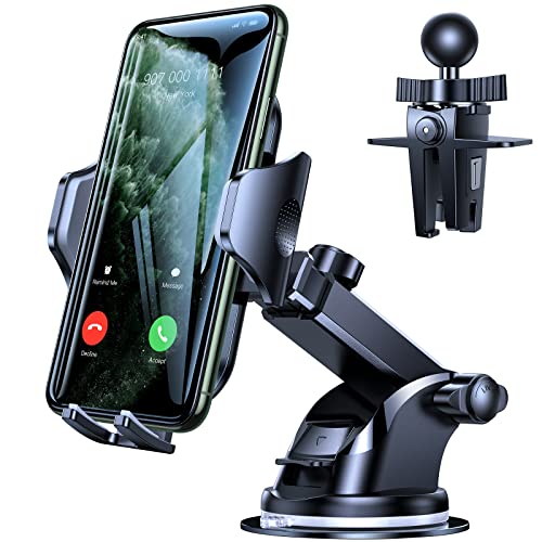 VICSEED Phone Holders for Your Car [Powerful Suction] [Rally Racing-Grade Stability] 2024 Upgrade Universal Car Phone Holder Mount Dashboard Windshield Vent Phone Mount for Car for iPhone All Phones