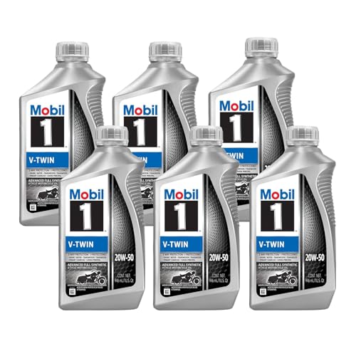 Mobil 1 V-Twin 20 W50 112630 Pack of 6 Quarts